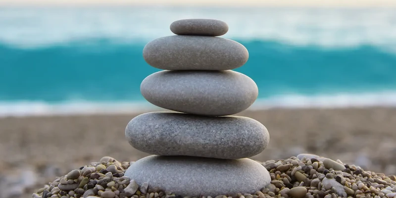 rocks stacked on top of each other